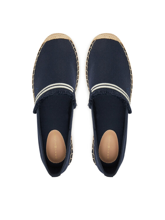 Tommy Hilfiger Espadryle Tommy Hilfiger Fringe Canvas Closed Espadrille FW0FW08881 Granatowy