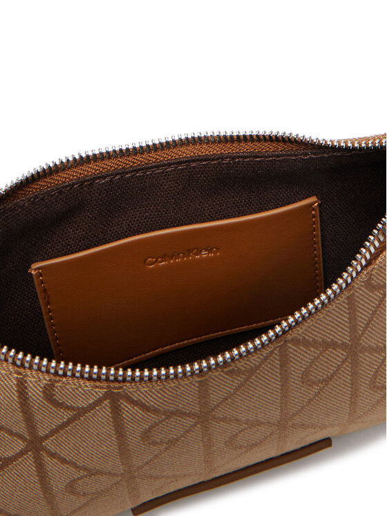 Calvin Klein Дамска чанта Calvin Klein Emblem Aop LV04F1164G Кафяв