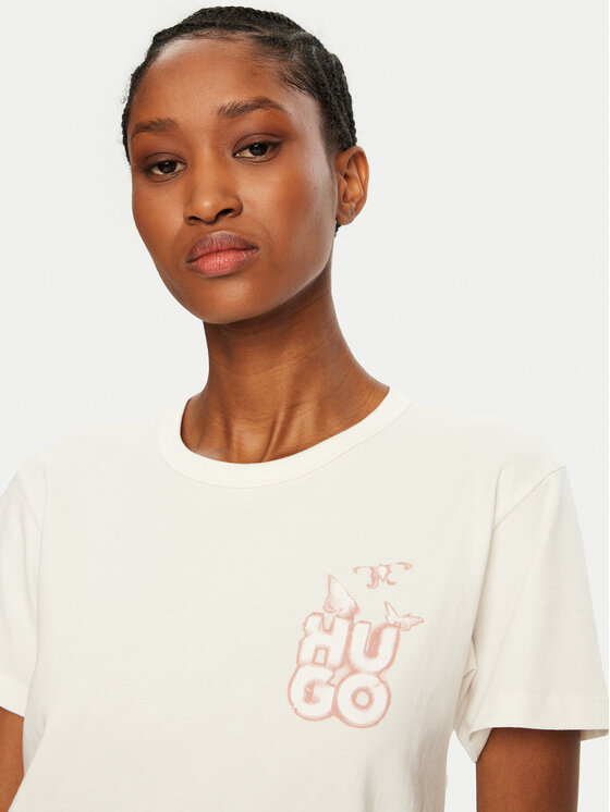 HUGO HUGO Футболка Destrel_1 50534246 Écru Regular Fit