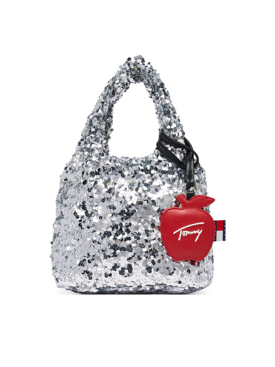 Tommy Jeans Τσάντα Tommy Jeans Tjw Bodega Sequins Shopper AW0AW19091 Ασημί