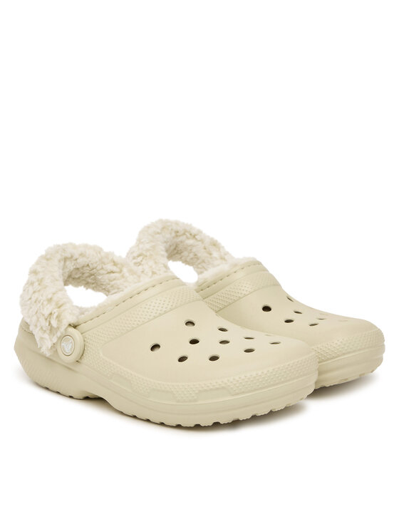 Crocs Pantoletten Crocs Classic Fleece Lined Clog Quartz 211396 Beige