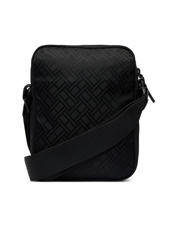 Tommy Hilfiger Мъжка чантичка Tommy Hilfiger Th Nylon Jaquard Mini Reporter AM0AM14412 Черен