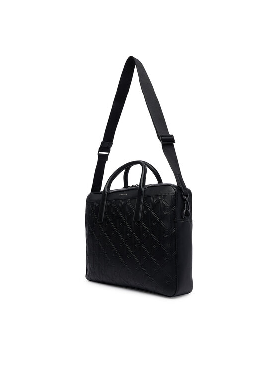 Calvin Klein Aktówka Calvin Klein Emblem Aop Deboss LV04D3561G Czarny