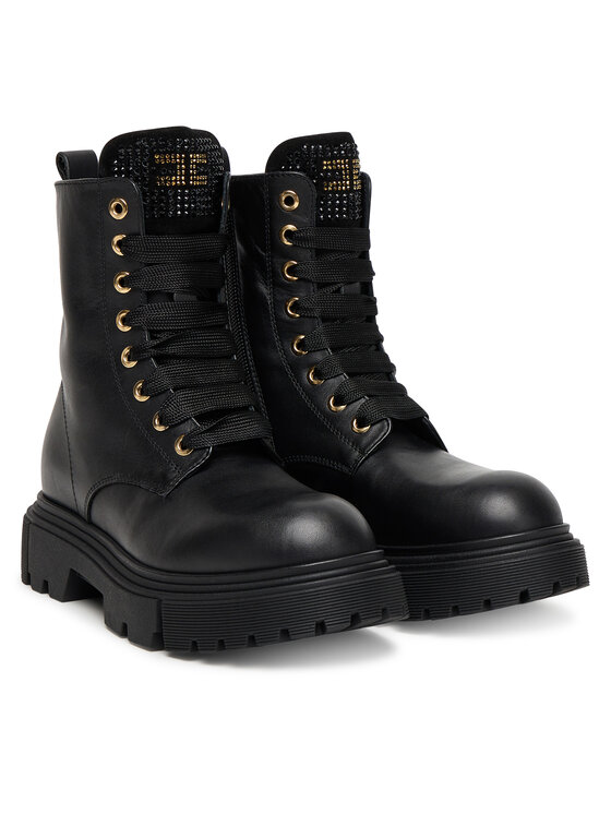 Elisabetta Franchi Черевики туристичні Elisabetta Franchi Lace-Up Bootie F4A5-E0411-1251 D Чорний