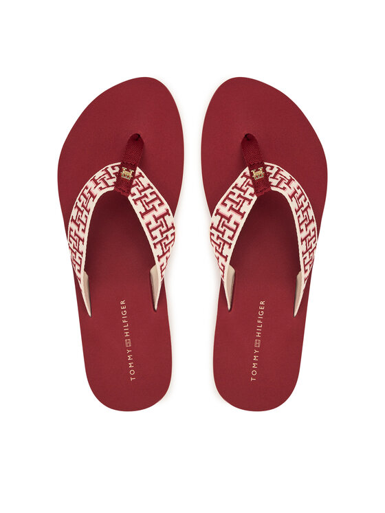 Tommy Hilfiger Čības uz pirksta Tommy Hilfiger Corportate Sandal FW0FW09610 Sarkans