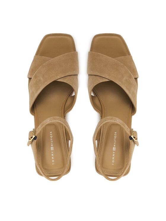 Tommy Hilfiger Sandalias Tommy Hilfiger Suede Wrapped High Wedge FW0FW09218 Marrón