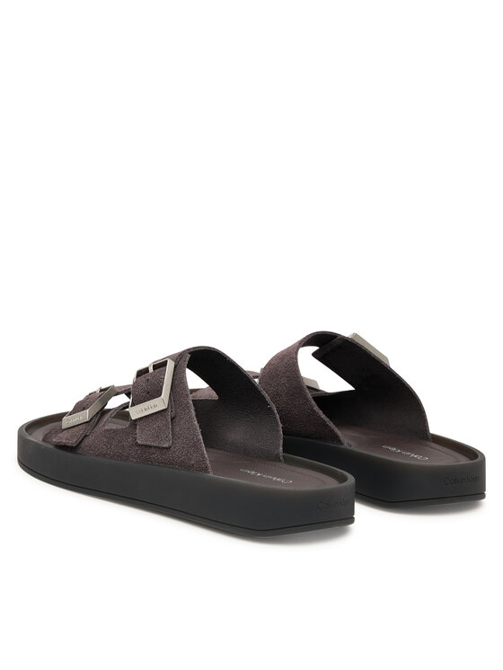 Calvin Klein Klapki Calvin Klein Ergon Double Bar Sandal Su HM0HM02094 Brązowy