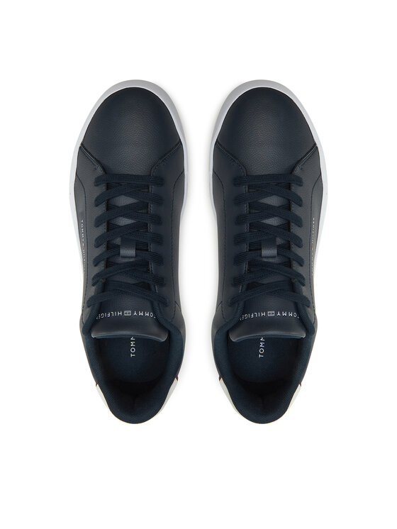 Tommy Hilfiger Sneakersy Tommy Hilfiger Th Court Lth Detail Ess FM0FM05367 Tmavomodrá