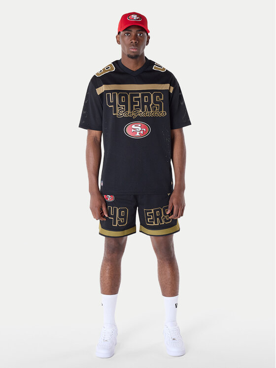 New Era New Era Футболка Saf49E Mesh Graphic Jersey 60596390 Чорний Regular Fit