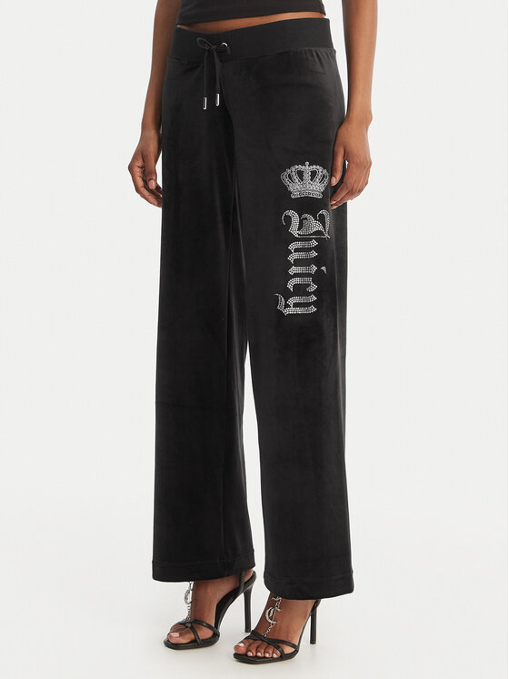 Juicy Couture Juicy Couture Jogginghose Gothic Crown JCBBJ126806 Schwarz Straight Leg