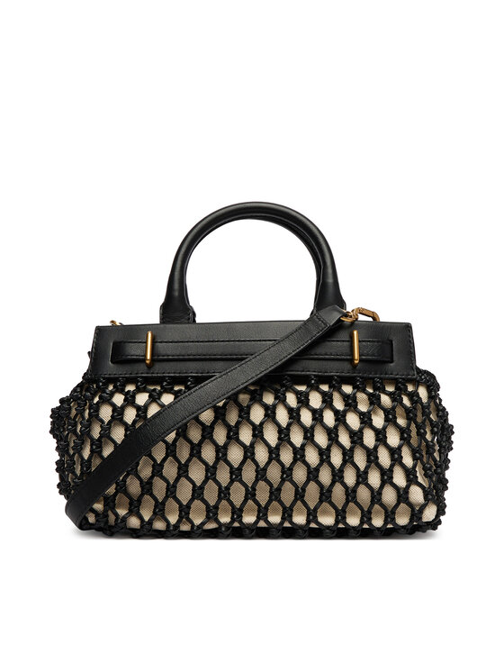 Tommy Hilfiger Torebka Tommy Hilfiger American Icon Mini Tote Macrame AW0AW18542 Czarny