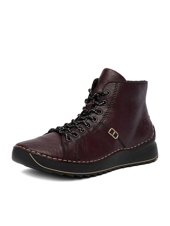 Rieker Botines planos Rieker CEO-71510-30 Guinda/burdeos