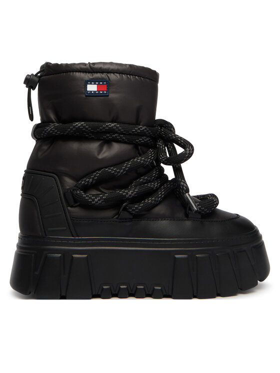 Tommy Jeans Апрески Tommy Jeans Tjw Platform Nylon Snowboot Wl EN0EN03163 Черен