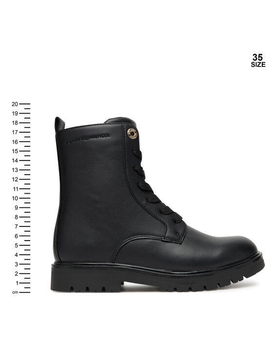 Tommy Hilfiger Trapery Tommy Hilfiger Lace-Up Bootie T3A5-34012-1355 D Czarny