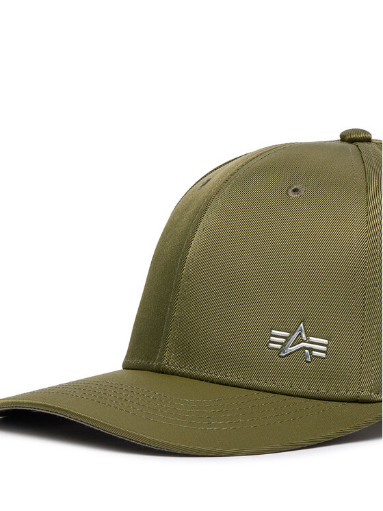 Alpha Industries Бейсболка Alpha Industries Metal Label 156905 Зелений