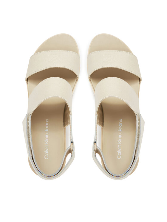 Calvin Klein Jeans Sandali Calvin Klein Jeans Flatform Sandal Sling In YW0YW01788 Écru