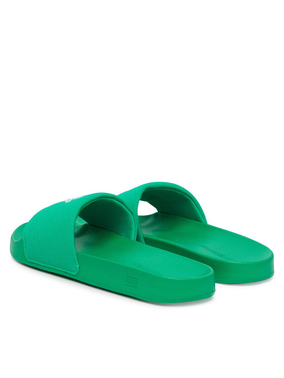 Tommy Hilfiger Klapki Tommy Hilfiger Th Script Pool Slide FW0FW09286 Zielony