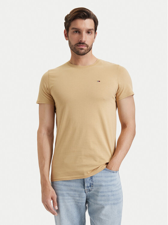 Tommy Jeans Tommy Jeans Camiseta DM0DM04411 Beis Slim Fit