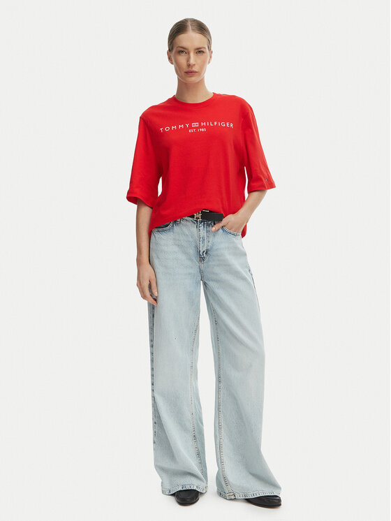 Tommy Hilfiger Tommy Hilfiger Camiseta WW0WW47811 Naranja Relaxed Fit