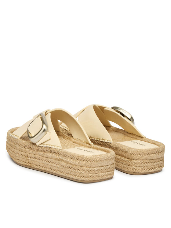 Calvin Klein Espadrile Calvin Klein Flatf Espadrill Cross Lth Hdw HW0HW02892 Écru