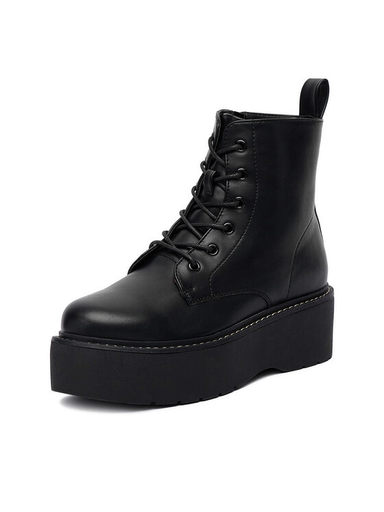 DeeZee Šnurovacia obuv DeeZee 12663-1 -BLACK PU Čierna