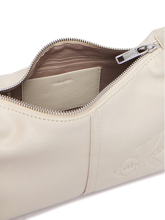 Calvin Klein Geantă Calvin Klein Pockets Monologo Crossbody LV04F3687G Crem