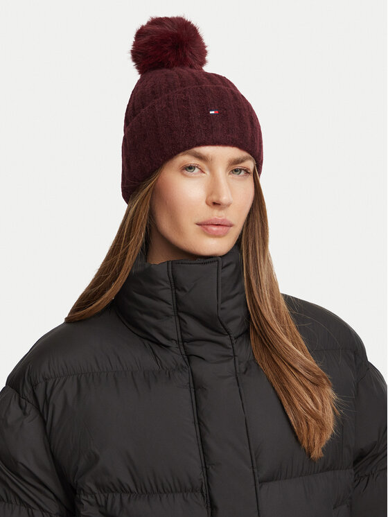 Tommy Hilfiger Czapka Tommy Hilfiger Th Flag AW0AW19330 Bordowy