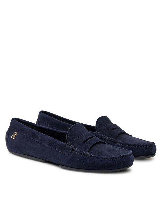 Tommy Hilfiger Mokasíny Tommy Hilfiger Th Suede Driver Loafer FW0FW08563 Tmavomodrá
