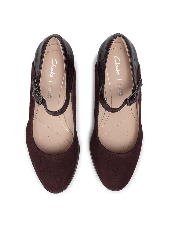 Clarks Туфлі Clarks Kaylin Alba 261456894 Бордовий