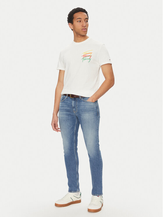 Tommy Jeans Tommy Jeans Marškinėliai Twisted Signature DM0DM20771 Balta Regular Fit