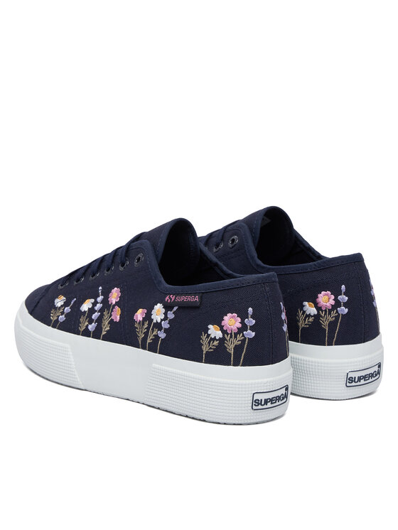 Superga Кросівки Superga 3740 Platform Flower Embroidery Leggera S5138TW Cиній