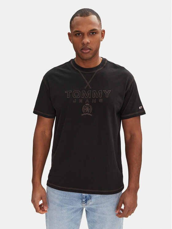Tommy Jeans Tommy Jeans Majica Tonal Crest DM0DM20805 Črna Relaxed Fit