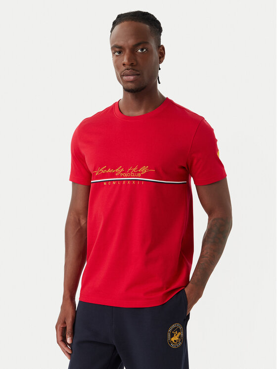 Beverly Hills Polo Club Beverly Hills Polo Club Camiseta P-SS26M-TS1519 Rojo Regular Fit