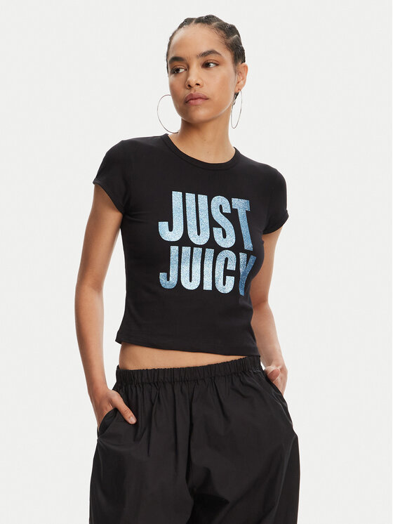 Juicy Couture Juicy Couture Футболка Just Juicy JCGCT125040 Чорний Slim Fit
