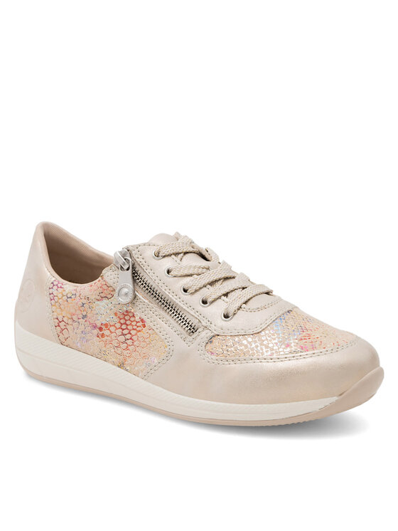Rieker Sneakersy Rieker N1112-91 Złoty