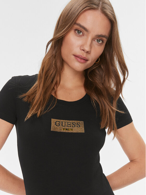 Guess Guess Футболка W4RI33 J1314 Чорний Slim Fit
