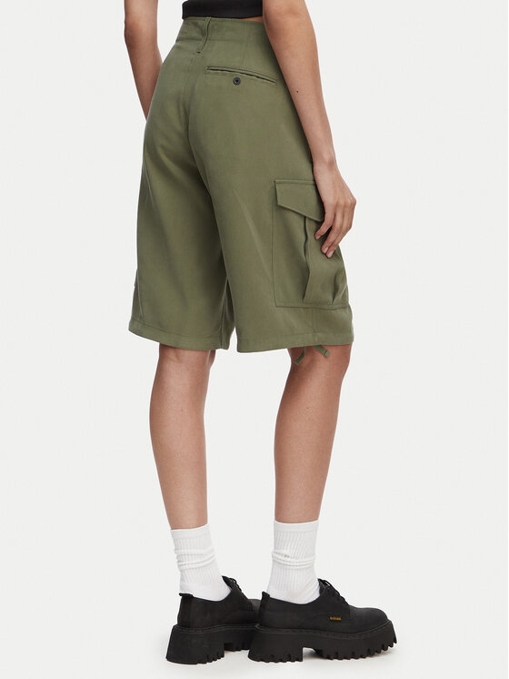 G-STAR G-Star Raw Stoffshorts Bermuda Cargo D29016-D522 Dunkelgrün Relaxed Fit
