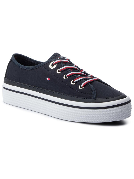 Tommy Hilfiger Teniszcipő Tommy Hilfiger Corporate Flatform Sneaker FW0FW04259 Sötétkék