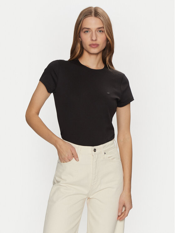 Calvin Klein Calvin Klein Majica K20K208049 Črna Slim Fit