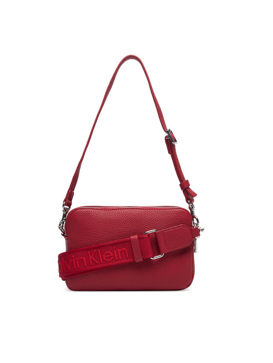 Calvin Klein Torebka Calvin Klein Webbing 2X Strap Camera Bag LV04F3656G Czerwony