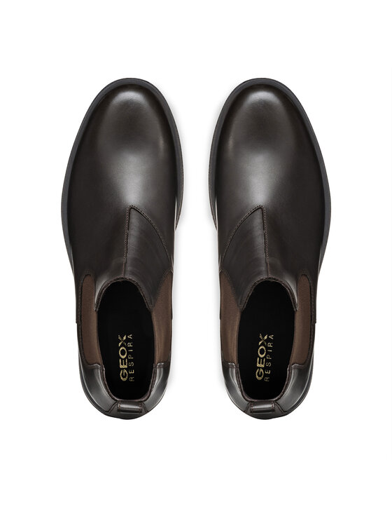 Geox Členková obuv s elastickým prvkom Geox Uomo Claudio U2658A 00043 C6009 Hnedá