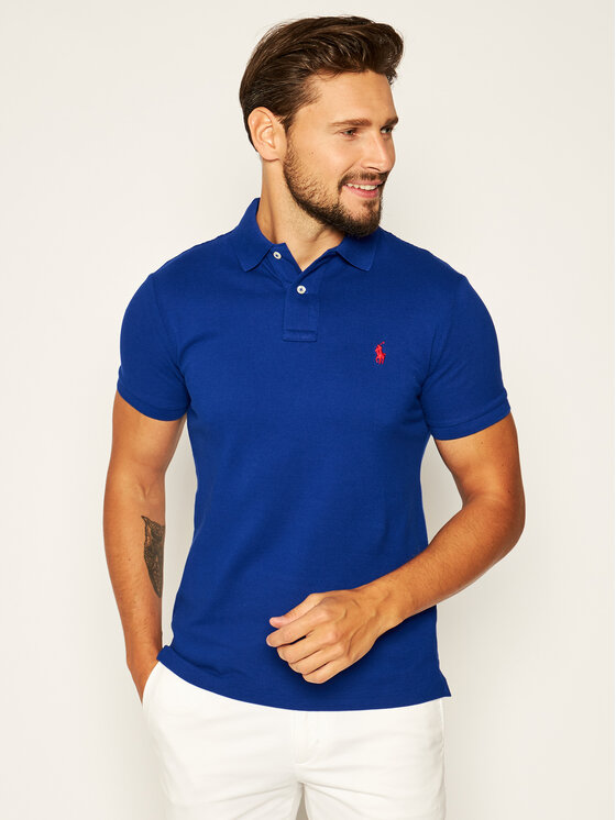 Polo Ralph Lauren Polo Ralph Lauren Polo majica Core Replen 710795080001 Modra Slim Fit