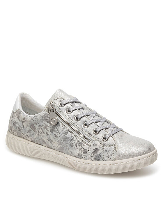 Rieker Sneakersy Rieker N0900-90 Stříbrná