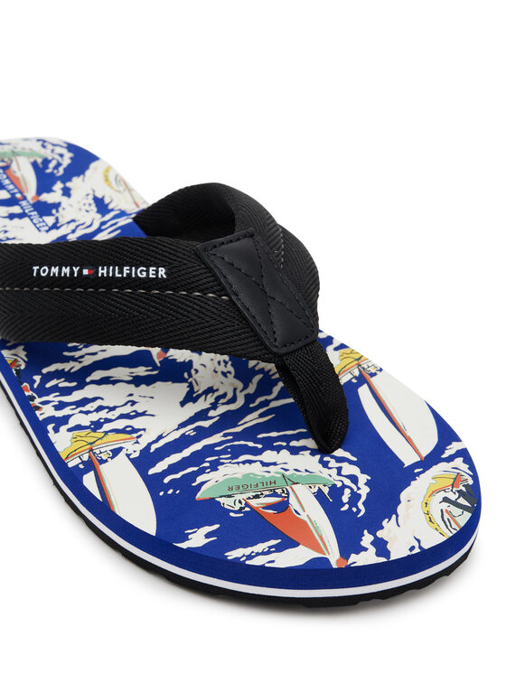 Tommy Hilfiger Šlepetės per pirštą Tommy Hilfiger FM0FM05509 Juoda