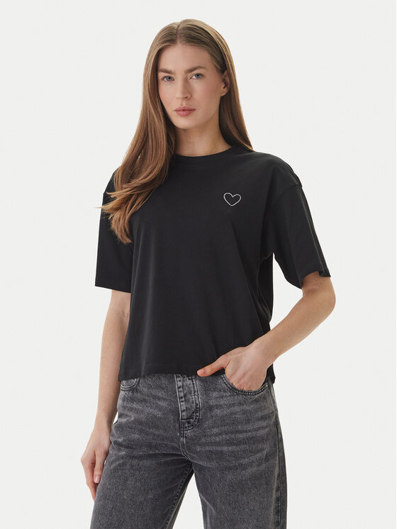ONLY ONLY Camiseta Rhine 15368901 Negro Boxy Fit