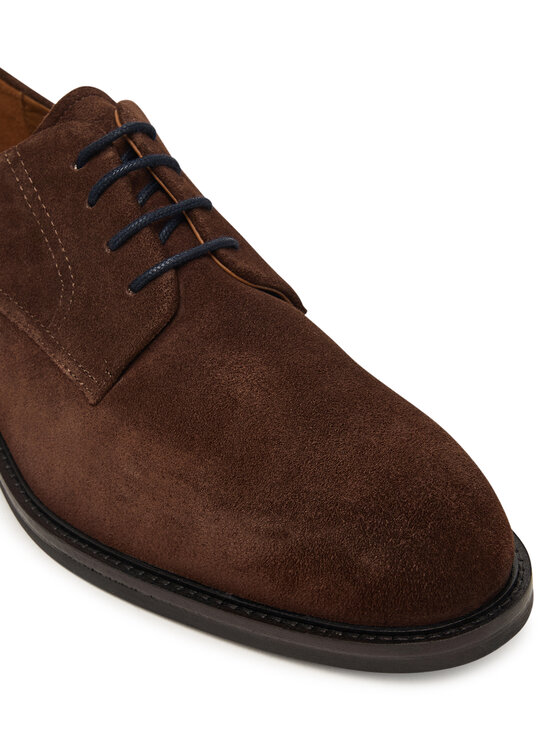 Tommy Hilfiger Półbuty Tommy Hilfiger Corporate Dressy Suede Shoe FM0FM05969 Brązowy ciemny