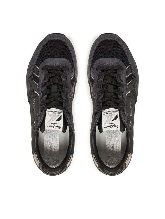 Pepe Jeans Sneakersy Pepe Jeans Brit Mirror W PLS400004 Czarny