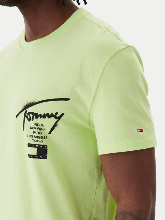 Tommy Jeans Tommy Jeans Camiseta City Sign DM0DM22553 Verde Regular Fit