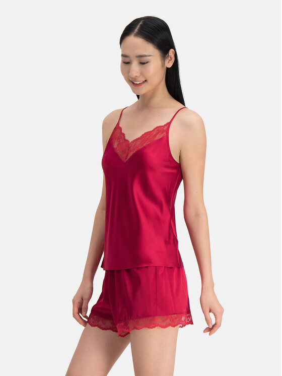Dorina Dorina Zgornji del pižame Pure Silk DCCA0001SK002 Rdeča Regular Fit