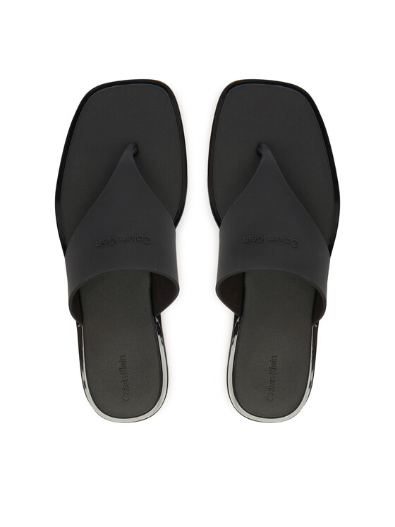 Calvin Klein Čības uz pirksta Calvin Klein Jelly Sandal Thong Mat Tran Tpu HW0HW02964 Melns